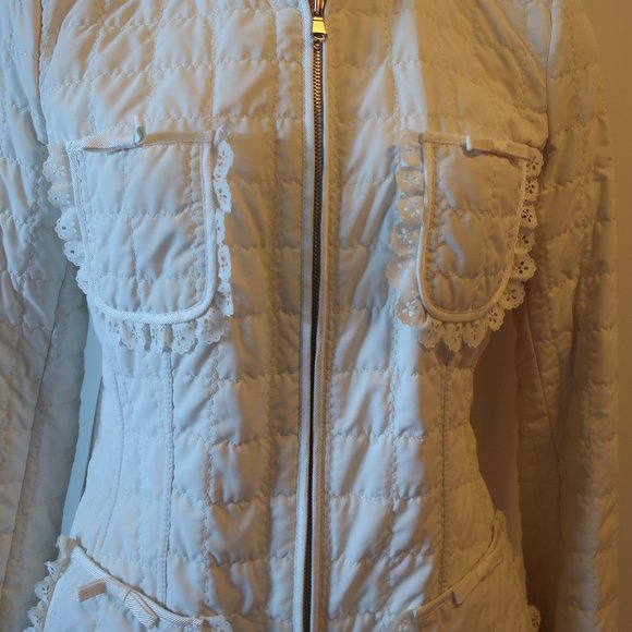 WOMENS CHEBY WHITE QUILTED LACE ITALIAN FULL ZIP JACKET 42 US/6 * - Picture 5 of 14